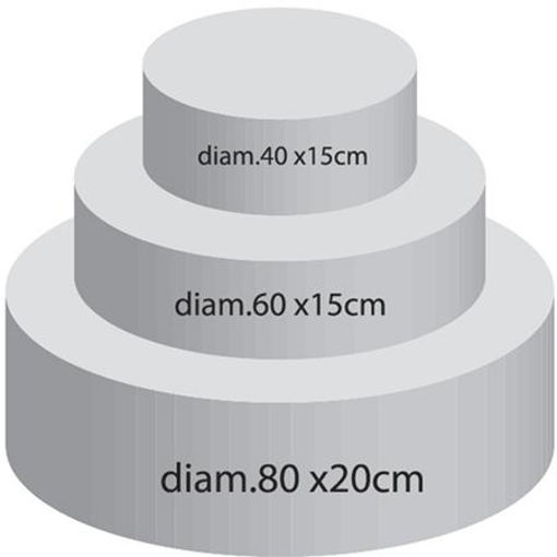 Base Torta Classica in Polistirolo 3 Ripiani. M3DO Scenografie Polistirolo